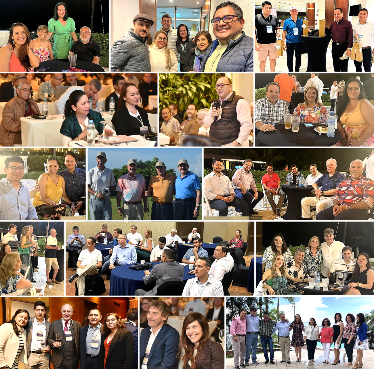 Montage of pictures with Latin marica members networking
